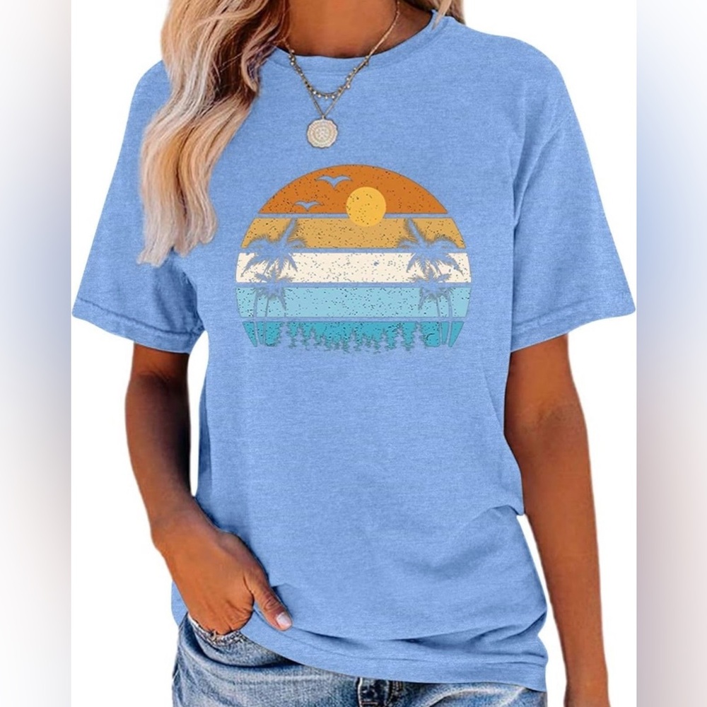 Women’s Blue sunset Graphic T-Shirt